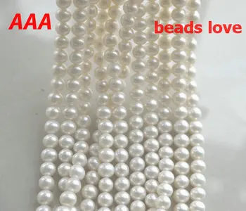 Didmeninė prekyba(AAAHigh kokybės), 6-7mm 7-8mm 9-10mm Natūralių Gėlavandenių baltųjų Perlų Turas Prarasti Karoliukai Papuošalai Priėmimo 