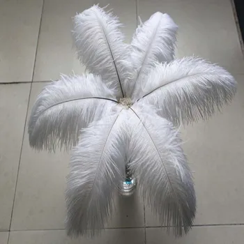 Didmeninės!Nemokamas pristatymas 100 vnt 40-45 cm 16-18cm graži balta stručio plunksnos