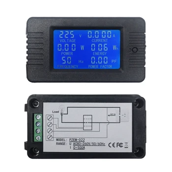 Digital Voltmeter Ammeter AC 110 220V 100A Srovės voltmetras Elektros Energijos Dažnių Galios Koeficientas Detektorius