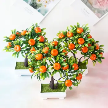 Dirbtiniai Augalai Bonsai, Mandarinų, Apelsinų Vaisių Medis Vazoninių Namų Vestuvių Kambarį Apdailos Gėlių Viešbutis Šalis Dekoro Netikrą Vazoninių