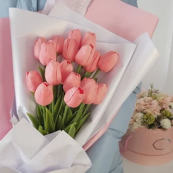 Dirbtinis tulip Gėlių Nekilnojamojo Touch Dirbtinių Puokščių Netikrą Gėlių Namuose Garen Lauko Šalies Apdaila RoomDecoration Patalpų