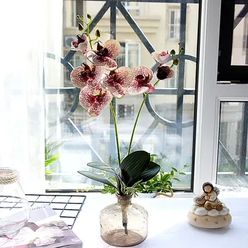Dirbtinių Gėlių Phalaenopsis Su Lapais Plastiko Netikrą Gėlių Namų Vestuvių Dekoravimas Drugelių Orchidėja Prekių Rekvizitai ACC22