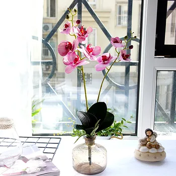 Dirbtinių Gėlių Phalaenopsis Su Lapais Plastiko Netikrą Gėlių Namų Vestuvių Dekoravimas Drugelių Orchidėja Prekių Rekvizitai ACC22