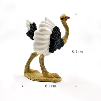 Dirbtinių Paukščių Stručių modelis, Modeliavimas Gyvūnų statulėlės, namų dekoro miniatiūriniai pasakų sodo puošmena priedai šiuolaikinės Pvc žaislas