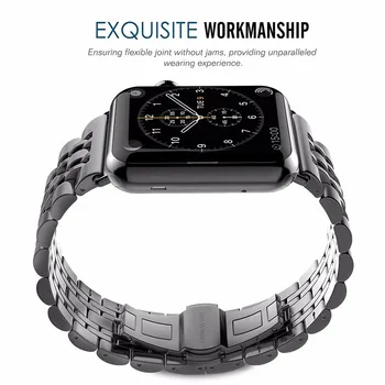 Dirželis apple watch band 44mm 40mm iwatch juostos 42 mm 38mm Nerūdijančio Plieno Apyrankė reikmenys iwatch serijos 6 5 4 3 2 SE