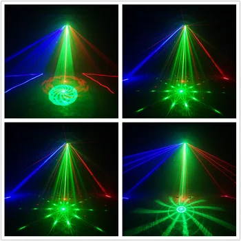 Disco lazeris RGB 4 1 DJ poveikį, skeneris, projektorius DMX valdymo lazerio scenos apšvietimas namuose šalis dj šalies klubo veiklos