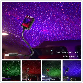 Disco Žvaigždžių Šviesos Projektorius Šalies Žibintai USB LED apšvietimas, Interjero Apšvietimas, LED Interjero Automobilių Žibintai Žvaigždėtas Dangus Galaxy Naktį Žibintai