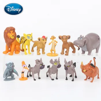 Disney 12pcs Liūtas Karalius Simba Karalius Peilis Ding Vyras Vyras / Peng Peng Gyvūnų Žaislas, Lėlė Pyragas Apdaila Vaikų Kūrybos Dovanų Rinkinys