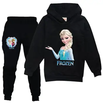 Disney Baby Mergaitėms, Vaikams, Hoodies Nustato Vaikų Mados Animacinių Filmų Užšaldyti Elsa Spausdinti Megztiniai Drabužiai Dėvėti Bamblys Vaikas Mergina Drabužiai