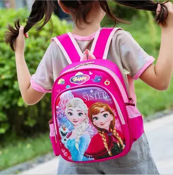 Disney Kuprinę 3D Krepšiai, Kuprinės Mokykla Mergaitėms Vandeniui Vaikas Elsa Multi stiliaus Knyga maišelį Vaikai Krepšys, Kuprinė