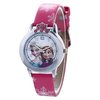 Disney Lankas Dial Užšaldyti Elsa Anna Princesė Vaikų Mergaitė Animaciją Žiūrėti lėlės priedai Kvarciniai laikrodžiai kalnų krištolas