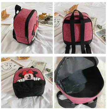 Disney nauja vaikų kuprinės mergaitė animaciją Minnie mouse krepšys mažų vaikų darželio mokyklos maišą knygų maišą mickey mouse drobės kuprinė