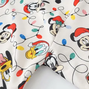 Disney Palaidinės Mielas Peliukas Mikis Ančiukas Donaldas Goofy Santa Hats Kalėdų Animacinių Filmų Spausdinimo O-Kaklo, Ilgomis Rankovėmis Moterims Harajuku Viršūnės