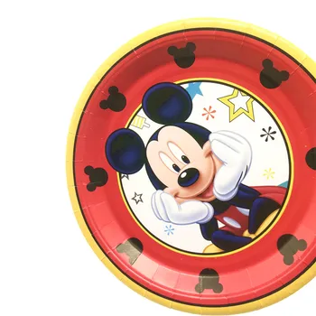 Disney Raudona Mickey Mouse Dizaino Popieriaus Staltiesė, Vienkartiniai Stalo įrankiai Rinkinys, Vaikas, Gimtadienio, Šeimos, Šalies, Apdailos Prekių 81Pc/51Pc
