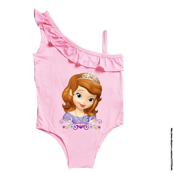 Disney Sofija Naujų Mergaičių Maudymosi kostiumai 1~8Years Vaikų maudymosi kostiumėlį Vienas Gabalas Mergaičių maudymosi kostiumėlį Vaikas mergaičių Maudymosi kostiumas, Paplūdimio drabužiai