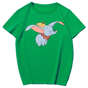 Disney Stilingas Dumbo Dramblys Pelę Animacinių Filmų Spausdinimo O-Kaklo Megztinis Trumpomis Rankovėmis Kontrasto Spalvų T-Marškinėliai, Unisex Prarasti Top 10 Spalvų