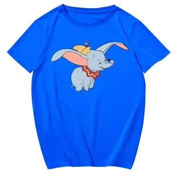 Disney Stilingas Dumbo Dramblys Pelę Animacinių Filmų Spausdinimo O-Kaklo Megztinis Trumpomis Rankovėmis Kontrasto Spalvų T-Marškinėliai, Unisex Prarasti Top 10 Spalvų