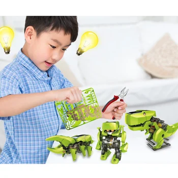 DIY Saulės baterijomis Varomas Robotas Dinozauras Surinkto Modelio Rinkinys Švietimo Žaislai, Vaikų Berniukų Technologijų Mokslų KAMIENINIŲ Brinquedo