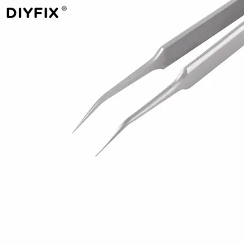 DIYFIX Ultra Tikslumo Pincetu Nerūdijančio Plieno Lenktas Pincetas Replės su Bauda Patarimas