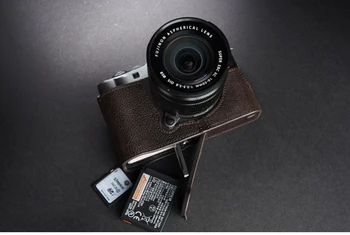 Dizainas Fujifilm XA7 FUJI X-A7 kamera Rankų darbo natūralios Odos Fotoaparato atveju Pusė Maišelio Kameros Bodysuit