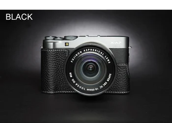 Dizainas Fujifilm XA7 FUJI X-A7 kamera Rankų darbo natūralios Odos Fotoaparato atveju Pusė Maišelio Kameros Bodysuit