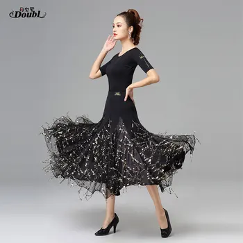 DOUBL sportinių šokių konkursas suknelės sijonas pusė reljefiniai sijonas etape konkurencijos sijonas sportinių šokių atlikimo praktika