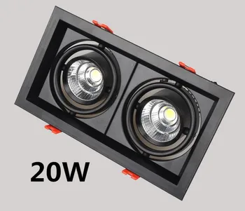 Downlight Pritemdomi LED 10w 20w 30w juodai aikštėje COB Led Lubų led downlight sukasi 110/220V paviršiaus sumontuoti Patalpų Apšvietimas