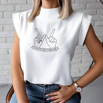Draugai Laiškas Spausdinti Moterų Tshirts Rankovių Bet Amžinai Moterų Marškinėliai Atsitiktinis 2021 Streetwear Office Lady Vasaros Tees