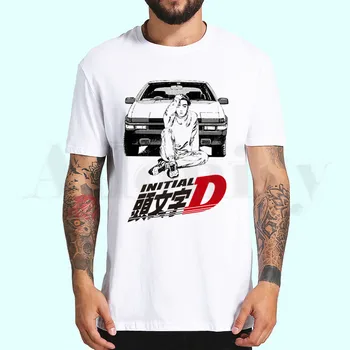 Drift Japonų Anime AE86 Pradinė D NAUJAS Atvykimo Print T Shirt Žmogaus T-shirt Vyrai Atsitiktinis trumpomis Rankovėmis Viršūnes Harajuku