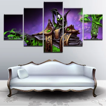 Drobė Nuotraukas, Sienos Menas Namų dekoro Modulinė Sistema, 5 vnt DotA 2 Paveikslų Kambarį HD Spaudinių Žaidimas Plakatai