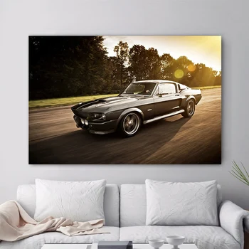 Drobė Paveikslų, 1967 Metais Mustang Shelby GT500 Eleanor Super Automobilių Plakatai Sienos Meno Kambarį Namų Dekoro (be Rėmelio)