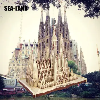 Dropshipping 3D Medinė Dėlionė Vaikams Suaugusiųjų Pavyzdys Sagrada Familia Vaikų Žaislas Garsaus Pastato Serija Geriausia Dovana Vaikams
