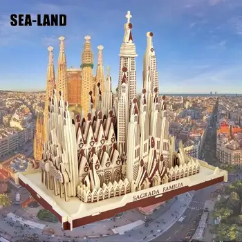Dropshipping 3D Medinė Dėlionė Vaikams Suaugusiųjų Pavyzdys Sagrada Familia Vaikų Žaislas Garsaus Pastato Serija Geriausia Dovana Vaikams