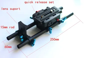 DSLR Greito Atleidimo 15mm lazdele geležinkelių parama atlikite dėmesio 120mm plokštė & Mattebox