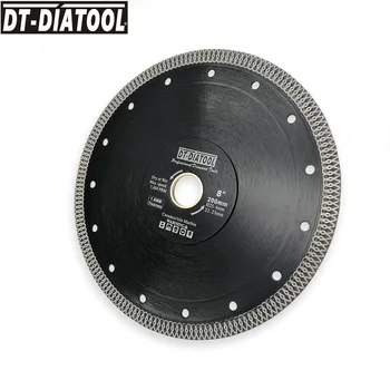 DT-DIATOOL 1pc Dia 200mm/8inch Karšto spaudimo Premium X Akies Turbo pjauti Deimantinis Pjovimo Diskas Porceliano Keramikos Plytelės, Marmuras
