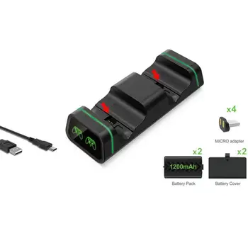Dual Controller Charging Dock for Xbox Vienas / Viena S / One X Įkrovimo Stotis Ekranas su 2 Baterijos