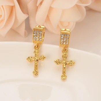 Dubai, Indija, Afrikos auksu auskarai nustatyti sraigės kryžiaus Jėzus religinių kutas mergina, panele, užsiimanti vestuvių papuošalai, dovanos