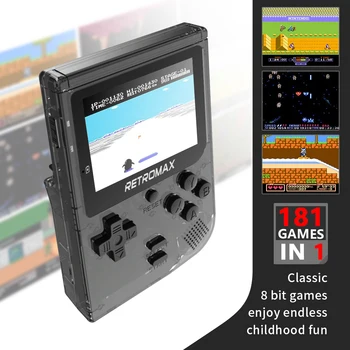DUOMENŲ VARLĖ Retromax 8 Bitų Mini Nešiojamą Žaidimų Konsolę įmontuotas 181 Žaidimai 3 colių LCD Vaizdo Žaidimų Žaidėjas Vaikų Dovanų