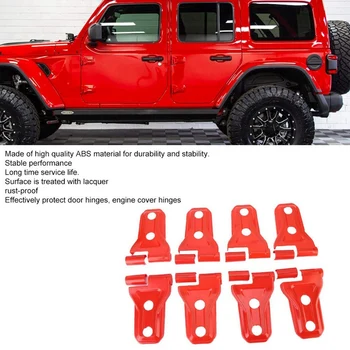 Durų Vyrio Dangtelį, 8 ABS chromuotas Šoninių Durų Vyrio Dangtelį Šildomi Liejimo Slenkstukai Jeep Wrangler JL 2018-2019 Raudona