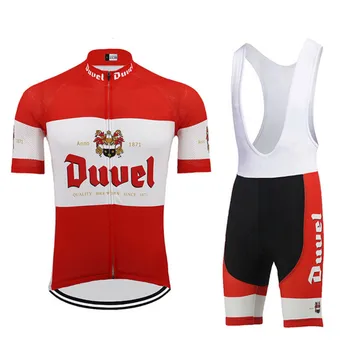 Duvel alaus balta dviračių džersis nustatyti 2021 pro komandos dviračiais drabužių 19D gelio kvėpuojantis padas KELIŲ KALNŲ dviračiu dėvėti lenktynių drabužiai