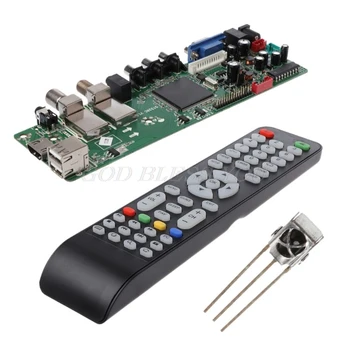 DVB-S2, DVB-T2, DVB-C Skaitmeniniai Signalų ATV Klevo Vairuotojui LCD Nuotolinio Valdymo Valdybos Paleidimo Universalus Dual USB Media QT526C V1.1 T. S5