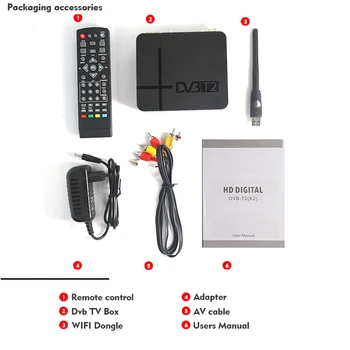DVB-T2 imtuvą USB 2.0 Antžeminis Imtuvas HD Skaitmeninis DVB-T TV Gautinos H. 264 MPEG-4/2 Standartas DVB T2 Mini TV Imtuvas