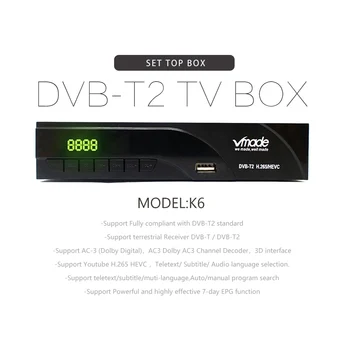 DVB-T2 Set Top Boxes, HD 1080p Karšto Pardavimo Europa čekijos Respublika DVB T2 HEVC H. 265 Dekoderis yra TV Imtuvas Parama 