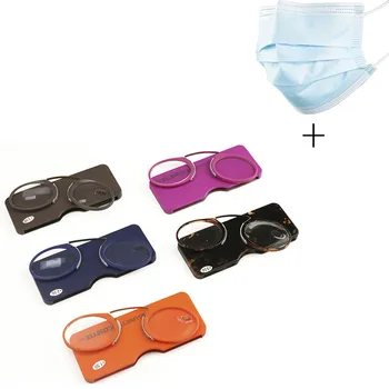 Dviejų stilių karšto pardavimo klijuoti telefonas MINI įrašą nosies tiltas skaitymo akiniai 1.0-3.5 Nešiojamų presbyopic akiniai su Byla