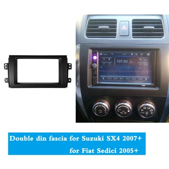 Dvigubo Din fascia SUZUK SX4 Fiat Sedici Radijo DVD prietaisų Skydelio Stereo Pultas Brūkšnys Montavimas, Montavimas, Apdailos Rinkinys Rėmo Bezel