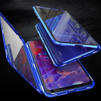 Dvipusės Metalas, Magnetinis Stiklo Atveju Xiaomi Redmi Pastaba 9s 8 7 Pro Telefono Dangtelis Xiaomi Redmi 8 K20 K30 Mi 10 9T Flip Case