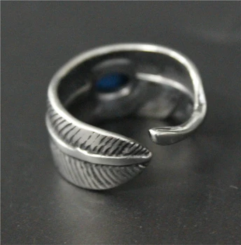 Dydis 7-13 Plunksnų Žiedas Su Akmens 316L Nerūdijančio Plieno Papuošalai Cool Dizaino Vyrai Moterys Erelio Plunksna Dviratininkas Žiedas