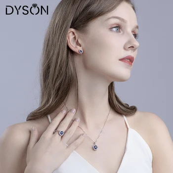 Dyson 925 Sterlingas Sidabro Karoliai Moterų Diana Sukurta Mėlynas Safyras Didžiosios Britanijos Karališkųjų Vestuvių Karoliai Pakabukas Fine Jewelry