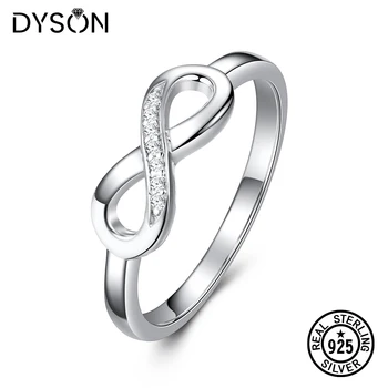 Dyson 925 Sterlingas Sidabro Žiedai Infinity Klasikinis Meilės Cirkonis Subtilus Amžinybės Žiedai Moterų, Mergaičių, Aksesuarų Fine Jewelry
