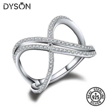 Dyson Originali 925 Sterlingas Sidabro Paprastų Geometrinių Didina Žiedų Moterų Turas Aišku, Cirkonis Mados Šalis, Juvelyriniai Dirbiniai Didmeninė